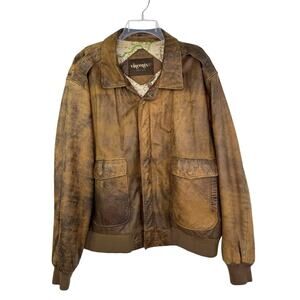 Vincents Indiana Brown Distressed Leather Coat Jacket Men's Sz (See Listing) VTG
